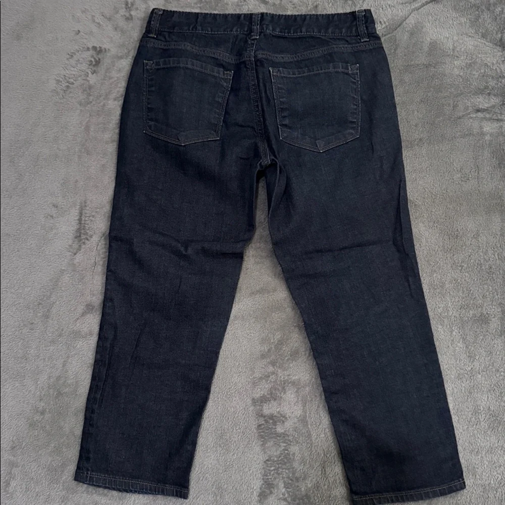 LOFT Dark Blue Women's Sz 6/28 Curvy Crop Jeans Everyday Wear Fall Staple